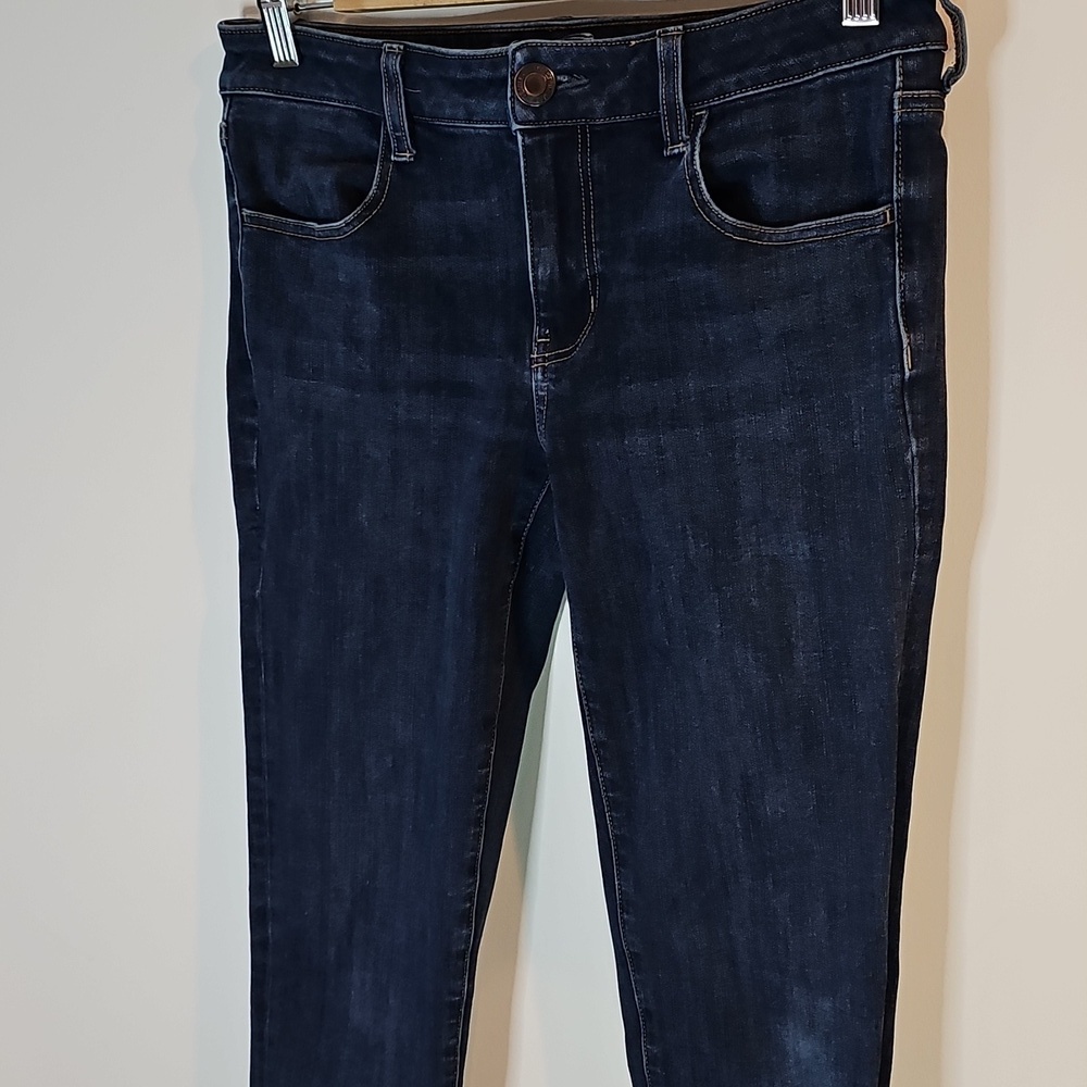 American Eagle Size 6 Super Stretch X Dark Blue Skinny Jeggings - Picture 2 of 8